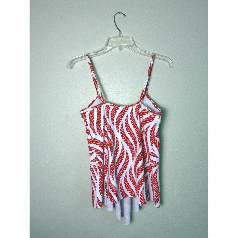 Amazon Medium Two Piece Tankini Set Red White Flattering Resort Vacation‎ Cruise